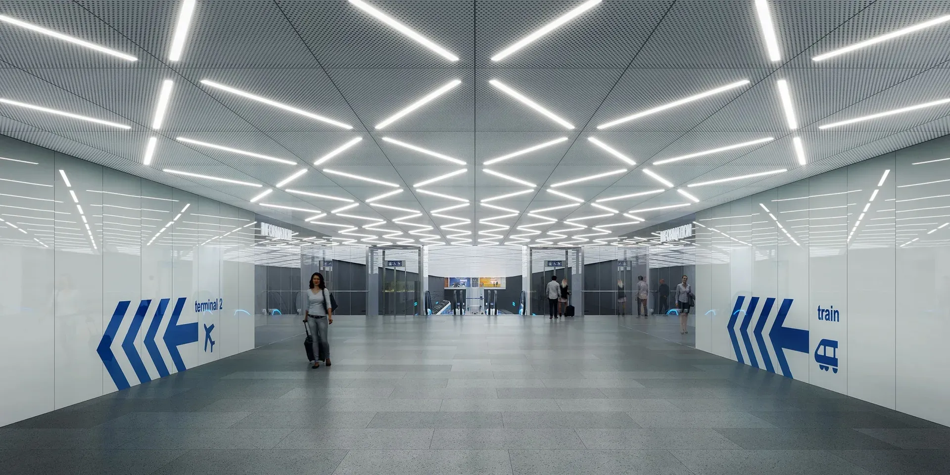 Projekt železniční stanice na pražském letišti - Kladno