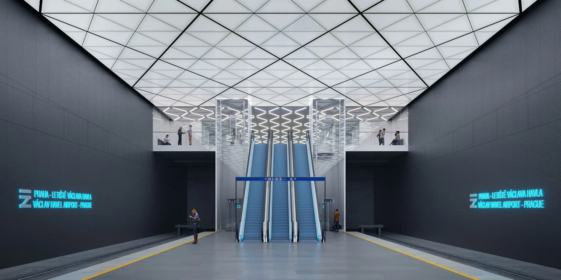 Projekt železniční stanice na pražském letišti - Kladno