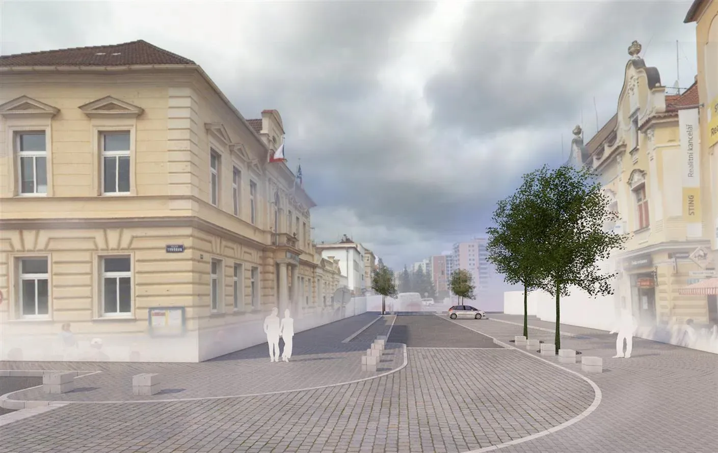 Dvě varianty horní části hlavní třídy - Kladno